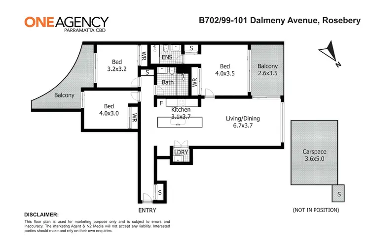 Floorplan of Homely apartment listing, B702/101 Dalmeny Avenue, Rosebery NSW 2018