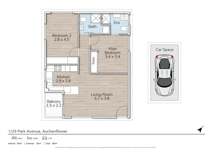 Floorplan of Homely unit listing, 1/29 Park Avenue, Auchenflower QLD 4066