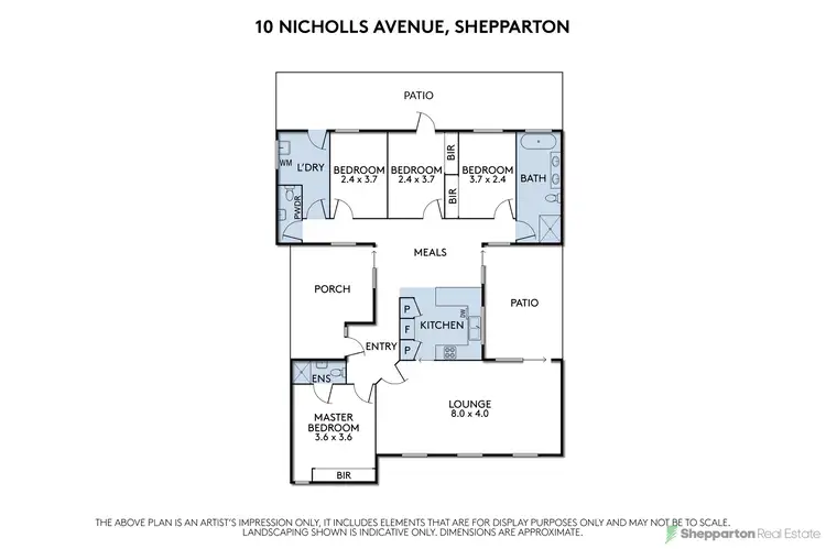 Floorplan of Homely house listing, 10 Nicholls Avenue, Shepparton VIC 3630
