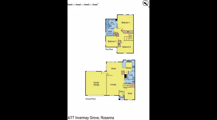 Floorplan of Homely townhouse listing, 4/77 Invermay Grove, Rosanna VIC 3084