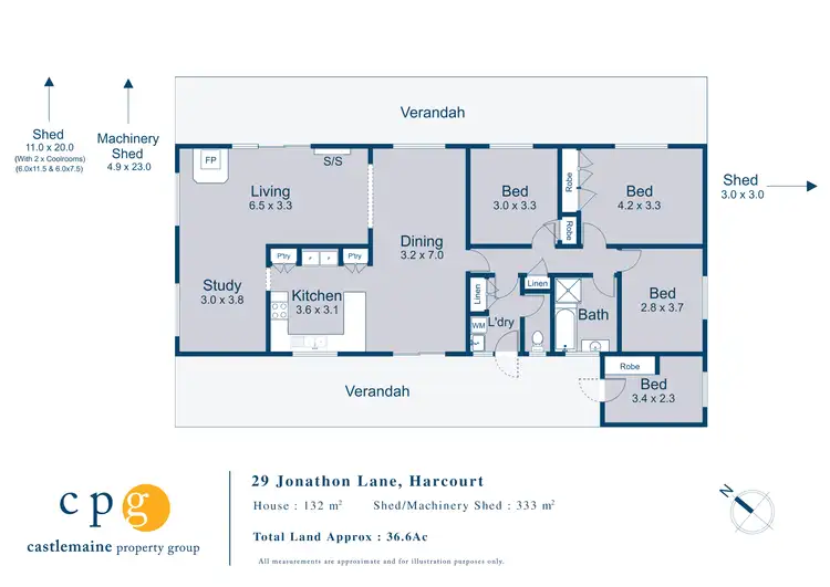 Floorplan of Homely house listing, 29 Jonathon Lane, Harcourt VIC 3453