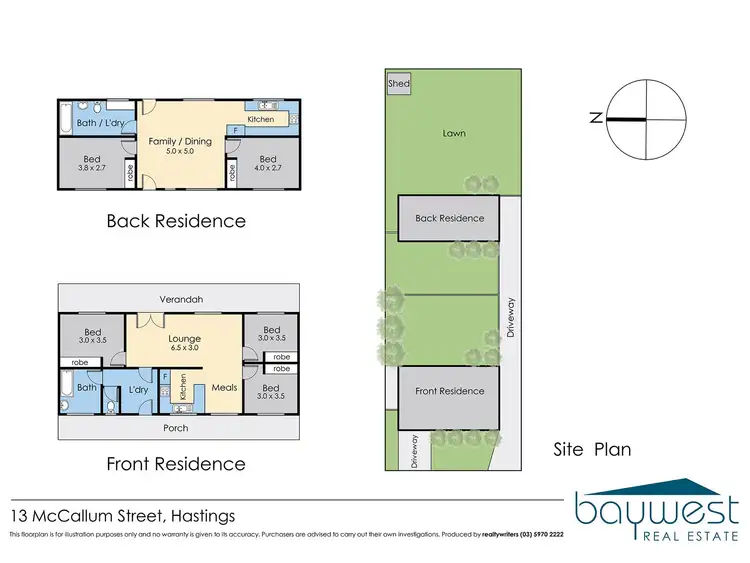 Floorplan of Homely house listing, 13 McCallum Street, Hastings VIC 3915