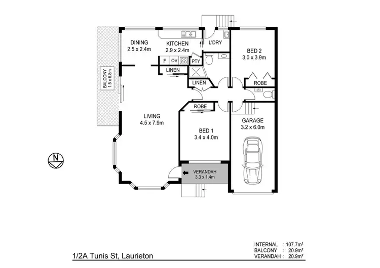 Floorplan of Homely villa listing, 1/2A Tunis Street, Laurieton NSW 2443