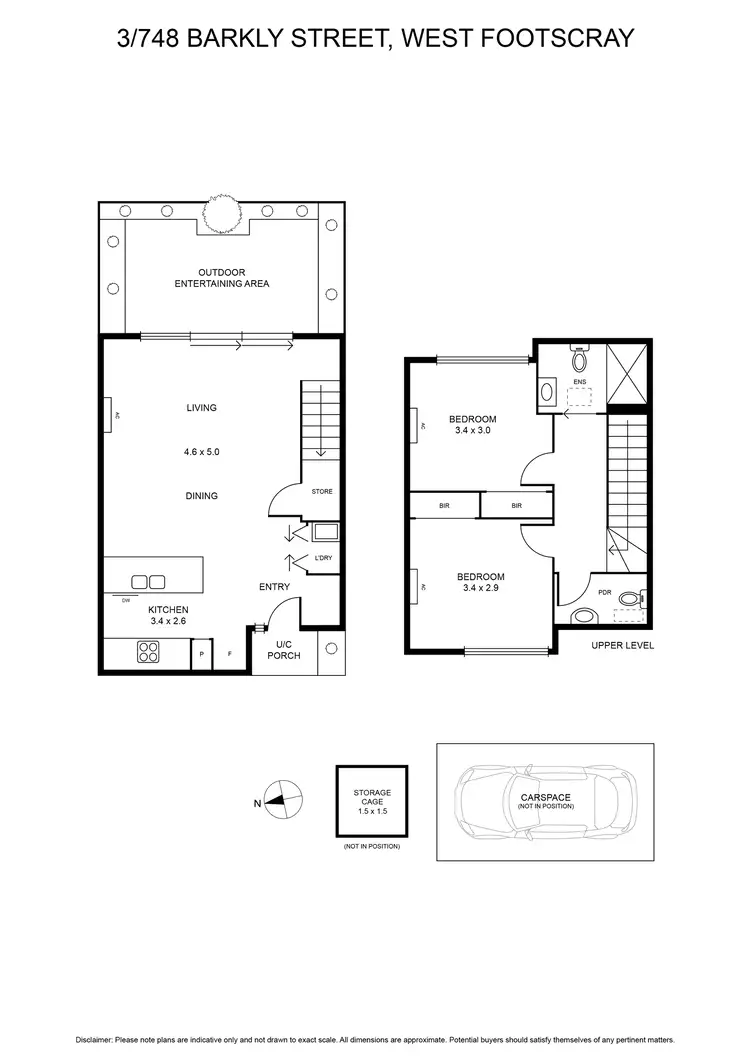 Floorplan of Homely townhouse listing, 3/748 Barkly Street, West Footscray VIC 3012