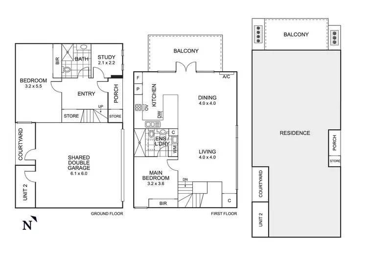 Floorplan of Homely townhouse listing, 3/218 Como Parade West, Parkdale VIC 3195