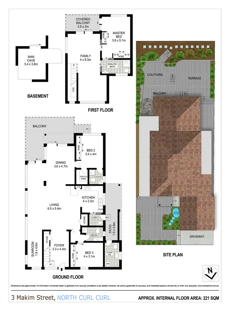 Floorplan of Homely house listing, 3 Makim Street, North Curl Curl NSW 2099