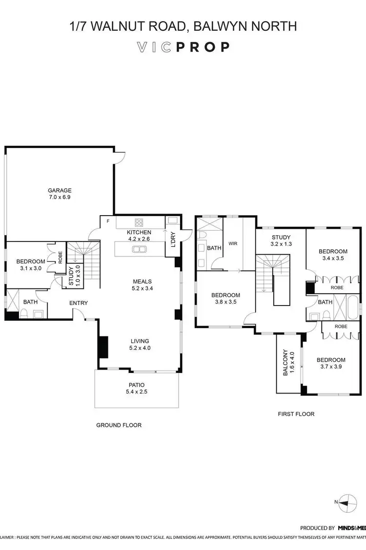 Floorplan of Homely townhouse listing, 1/7 Walnut Road, Balwyn North VIC 3104