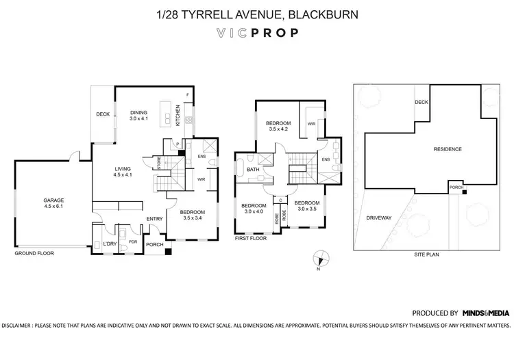 Floorplan of Homely townhouse listing, 1/28 Tyrrell Avenue, Blackburn VIC 3130