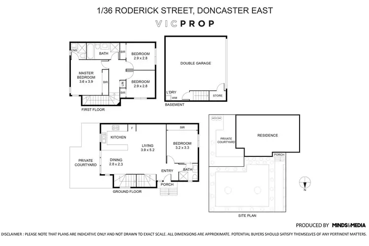 Floorplan of Homely townhouse listing, 1/36 Roderick Street, Doncaster East VIC 3109
