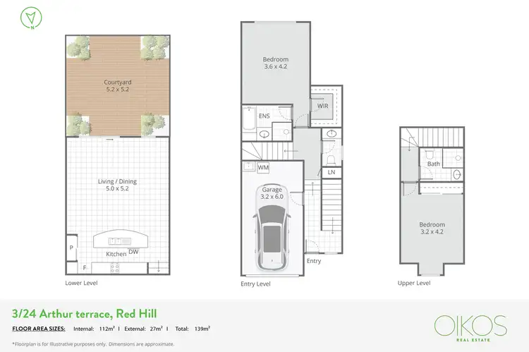 Floorplan of Homely townhouse listing, 3/24 Arthur Terrace, Red Hill QLD 4059