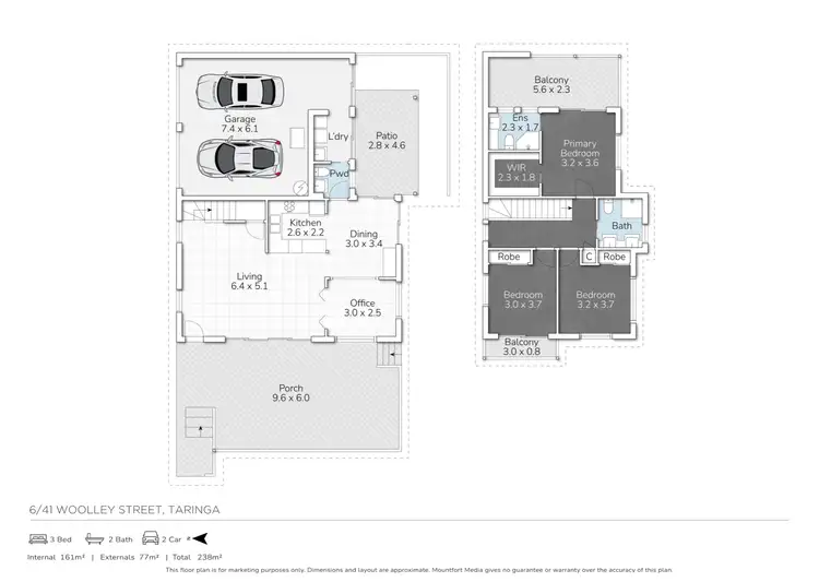 Floorplan of Homely townhouse listing, 6/41 Woolley Street, Taringa QLD 4068