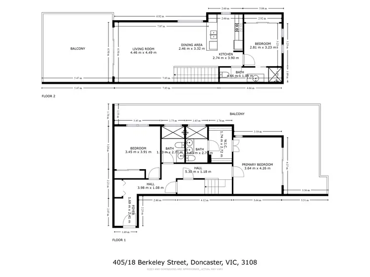 Floorplan of Homely apartment listing, 405/18 Berkeley Street, Doncaster VIC 3108