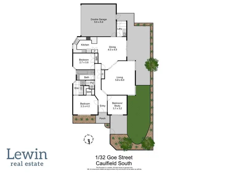 Floorplan of Homely townhouse listing, 1/32 Goe Street, Caulfield South VIC 3162