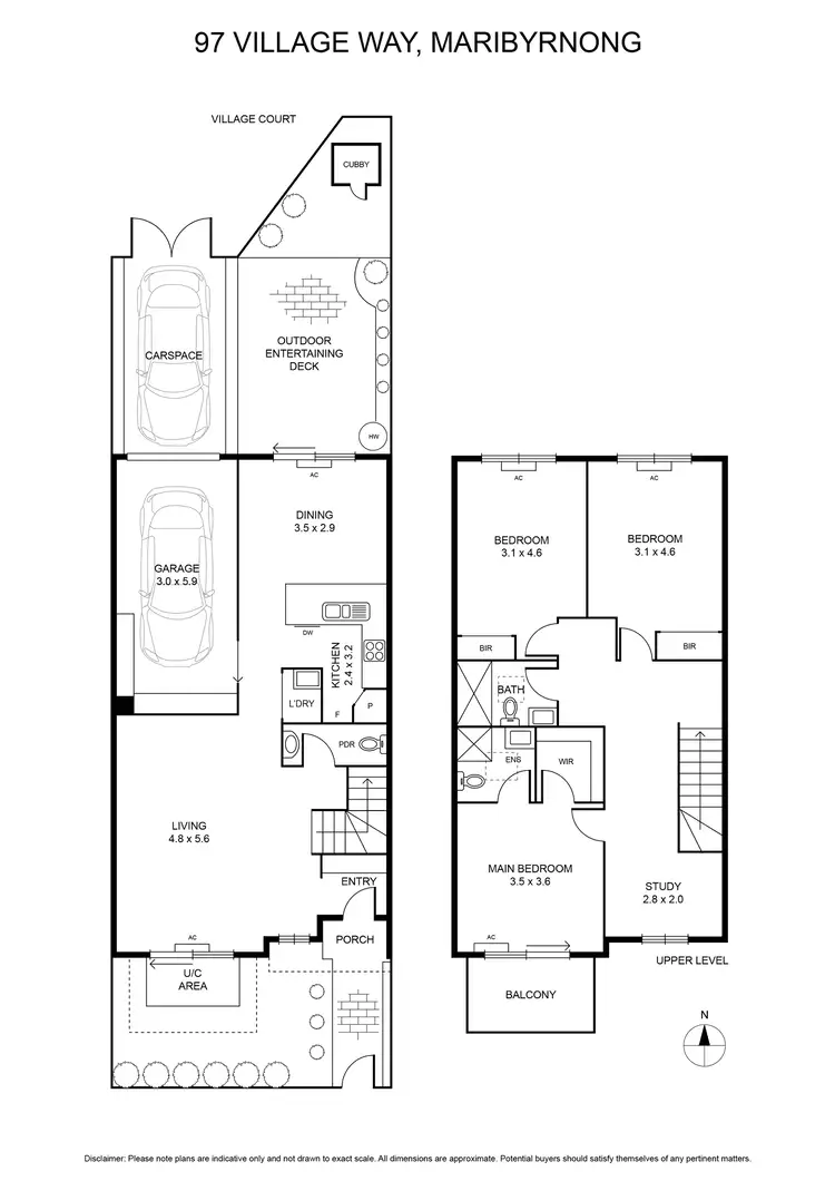 Floorplan of Homely townhouse listing, 97 Village Way, Maribyrnong VIC 3032