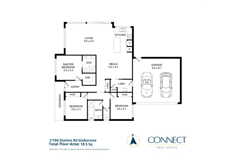 Floorplan of Homely unit listing, 1/104 Station Road, Gisborne VIC 3437