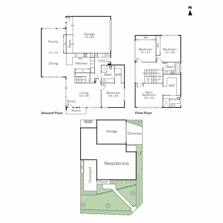 Floorplan of Homely townhouse listing, 1A Parklands Crescent, Brighton East VIC 3187