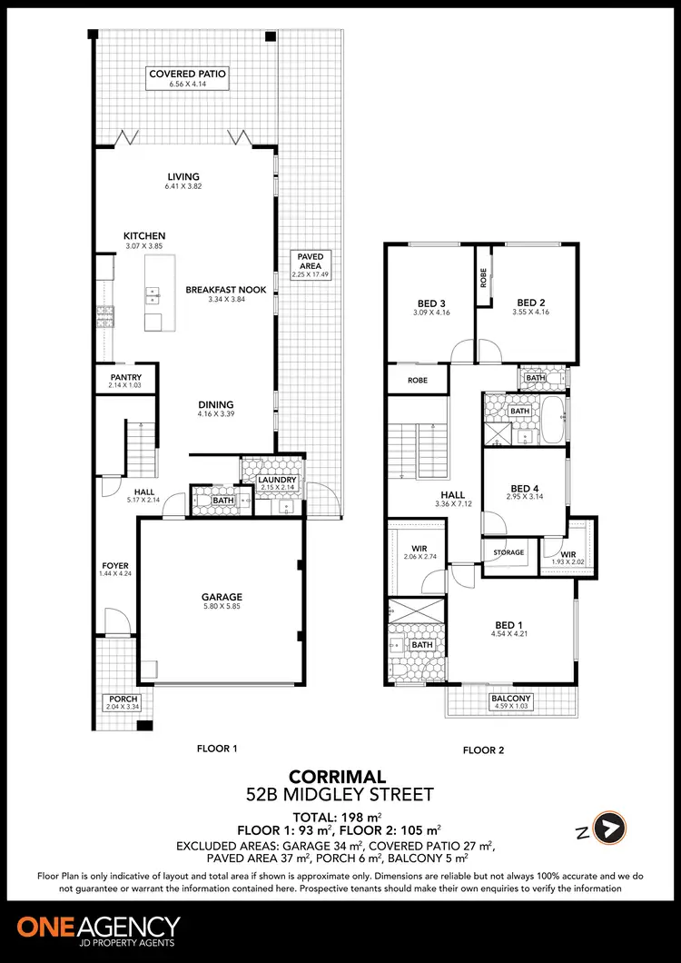 Floorplan of Homely semi-detached listing, 52b Midgley Street, Corrimal NSW 2518