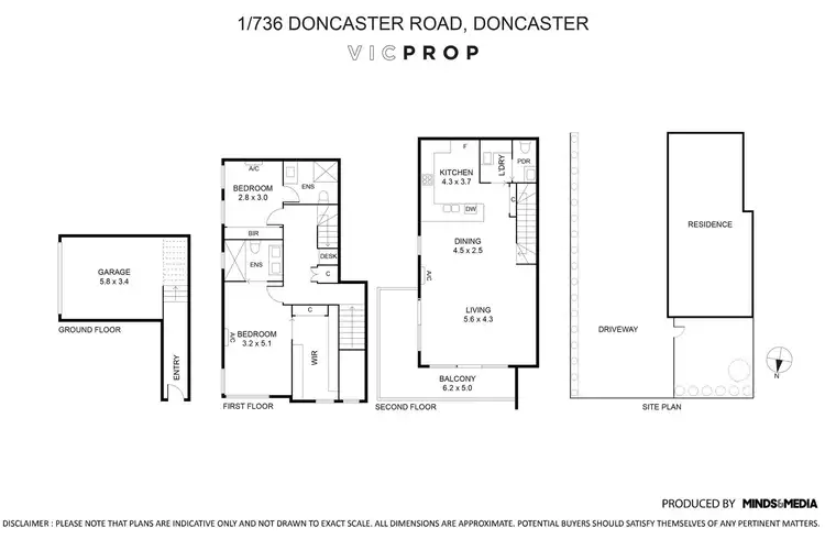 Floorplan of Homely townhouse listing, 1/736 Doncaster Road, Doncaster VIC 3108