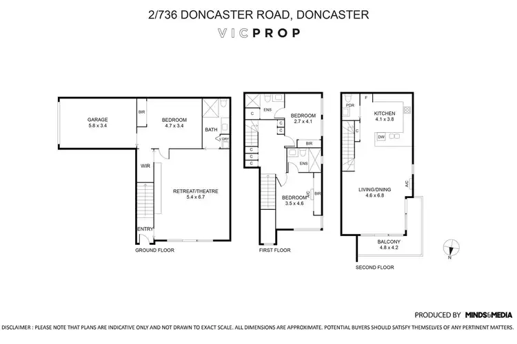 Floorplan of Homely townhouse listing, 2/736 Doncaster Road, Doncaster VIC 3108