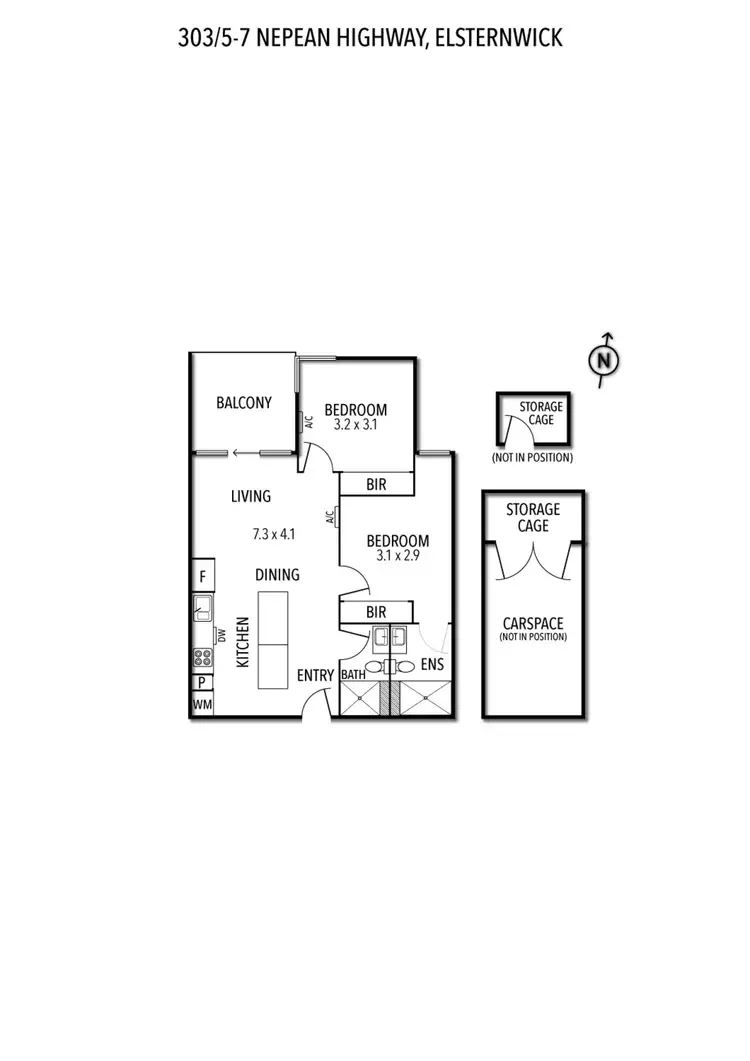 Floorplan of Homely apartment listing, 303/5-7 Nepean Highway, Elsternwick VIC 3185