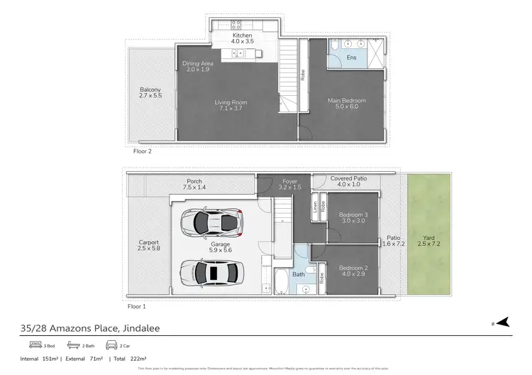 Floorplan of Homely townhouse listing, 35/28 Amazons Place, Jindalee QLD 4074