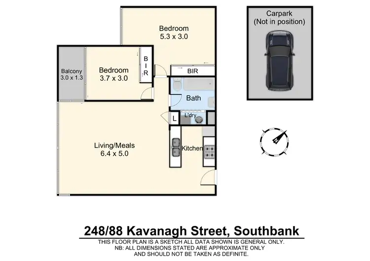 Floorplan of Homely apartment listing, 248/88 Kavanagh Street, Southbank VIC 3006