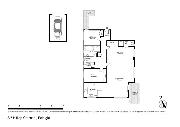 Floorplan of Homely apartment listing, 8/7 Hilltop Crescent, Fairlight NSW 2094