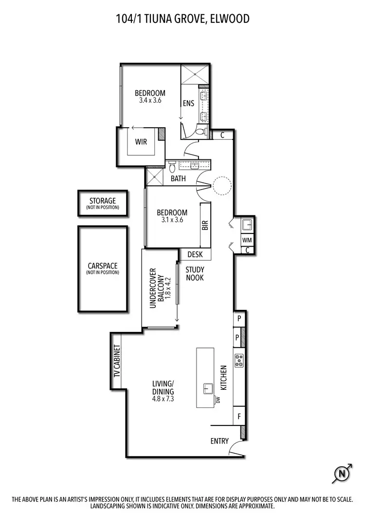 Floorplan of Homely apartment listing, 104/1 Tiuna Grove, Elwood VIC 3184