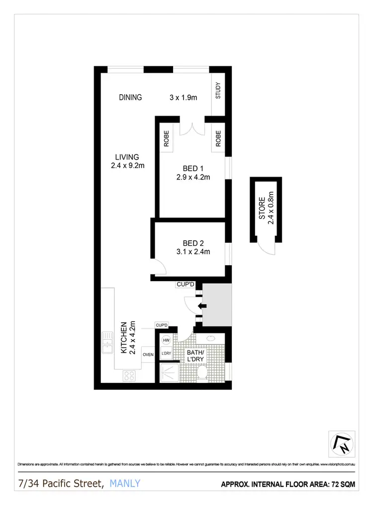 Floorplan of Homely apartment listing, 7/34 Pacific Street, Manly NSW 2095