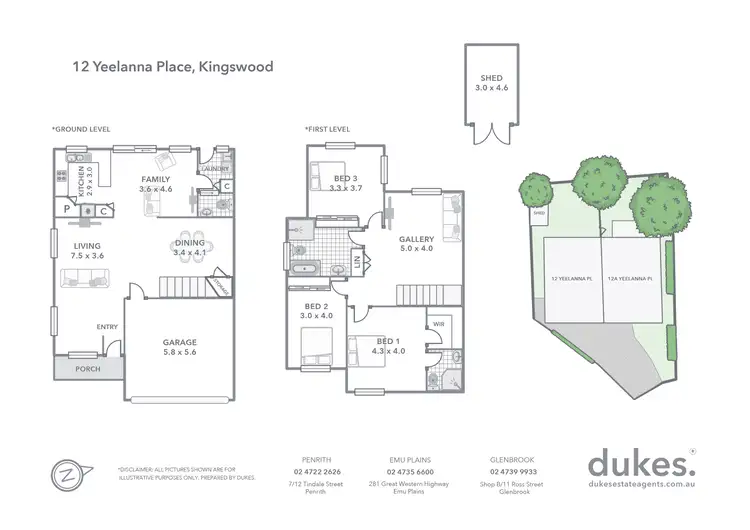 Floorplan of Homely semi-detached listing, 12 Yeelanna Place, Kingswood NSW 2747