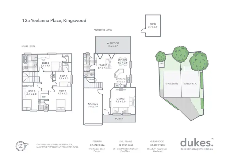 Floorplan of Homely semi-detached listing, 12A Yeelanna Place, Kingswood NSW 2747