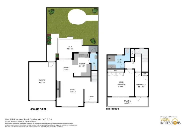 Floorplan of Homely townhouse listing, 2/6 Brynmawr Road, Camberwell VIC 3124