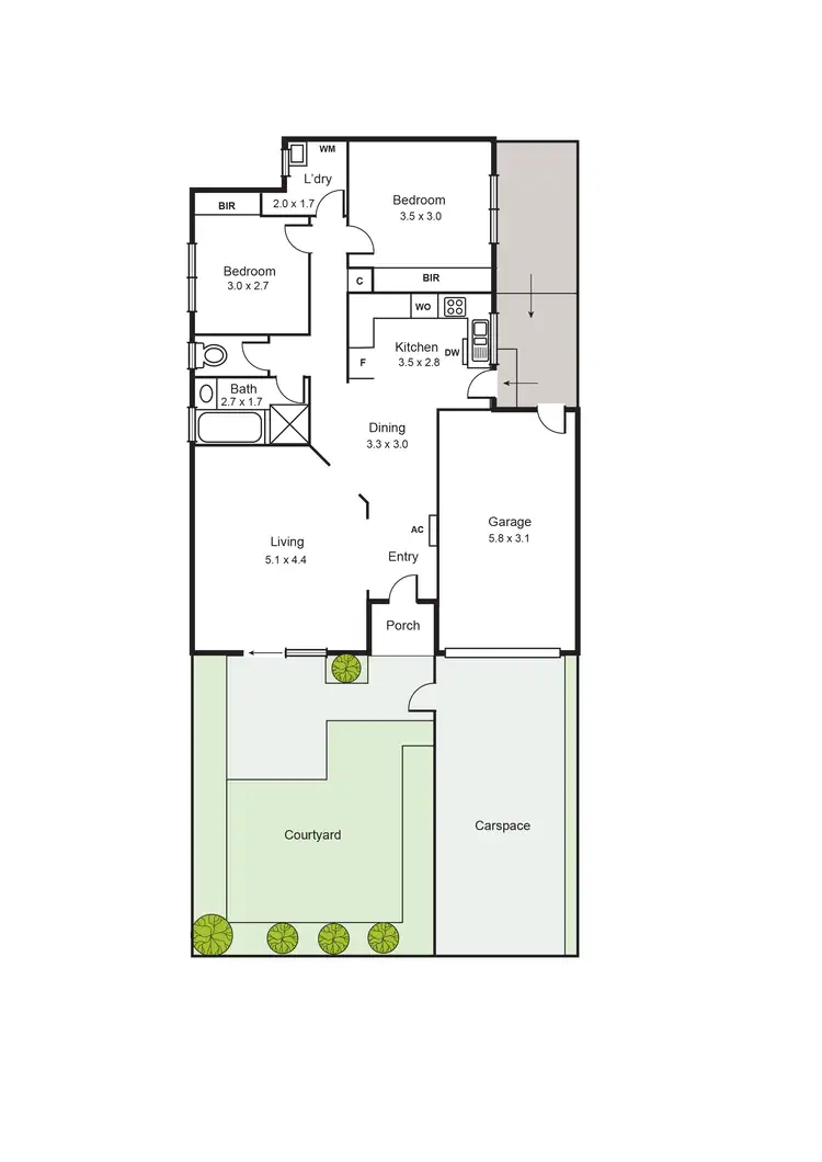 Floorplan of Homely unit listing, 1/14 Coling Avenue, Carnegie VIC 3163