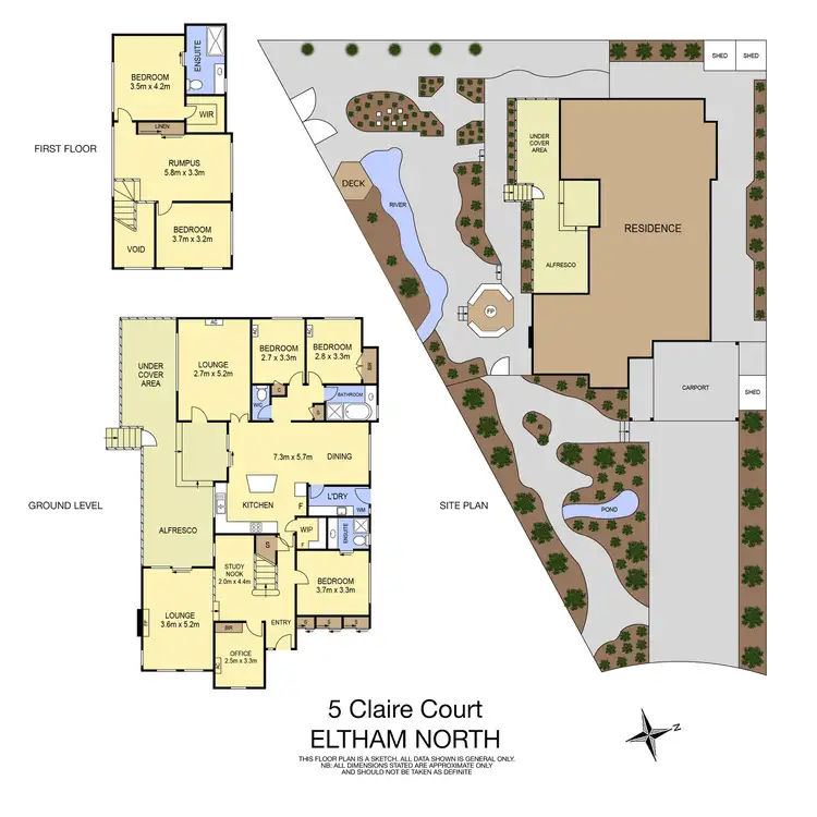 Floorplan of Homely house listing, 5 Claire Court, Eltham North VIC 3095