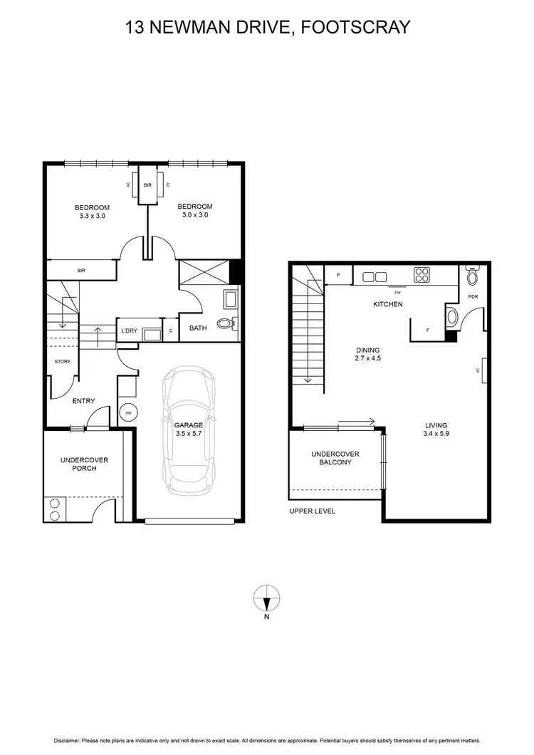 Floorplan of Homely townhouse listing, 13 Newman Drive, Footscray VIC 3011