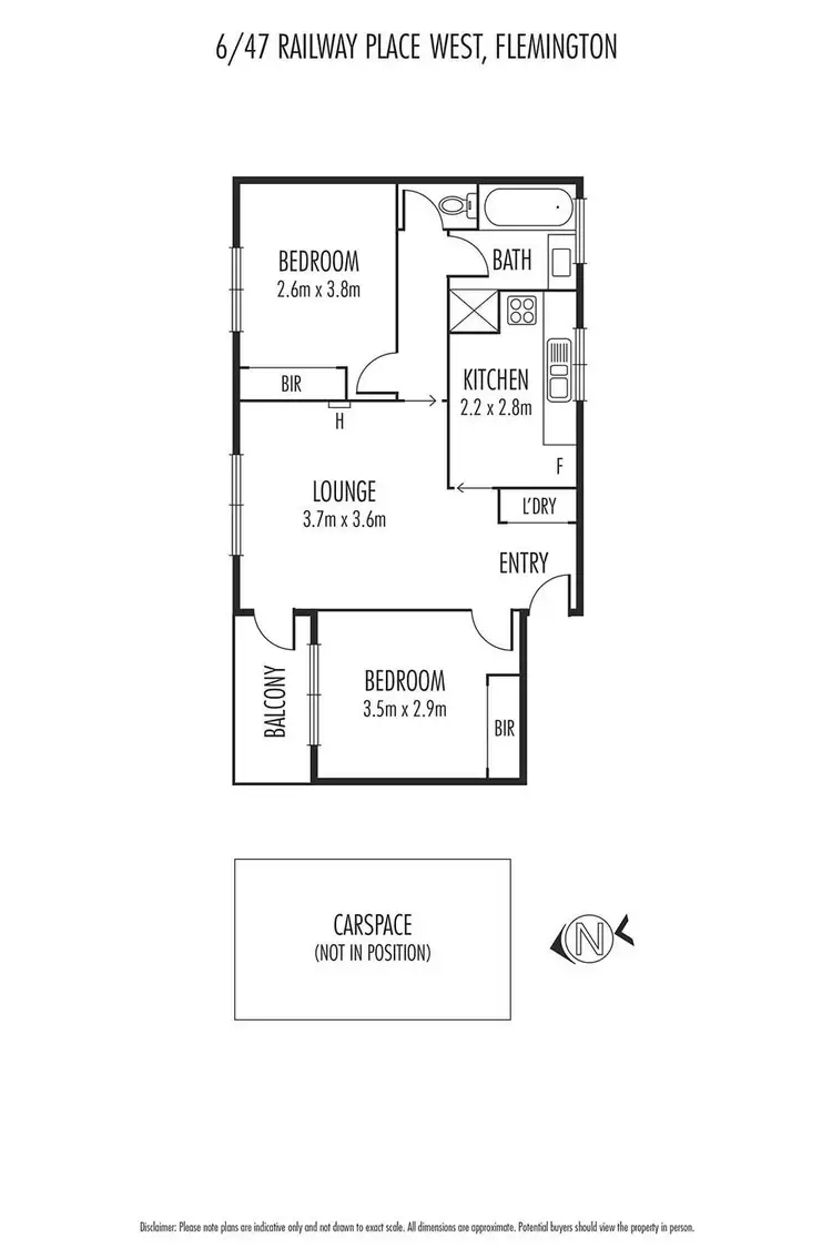 Floorplan of Homely apartment listing, 6/47 Railway Place West, Flemington VIC 3031