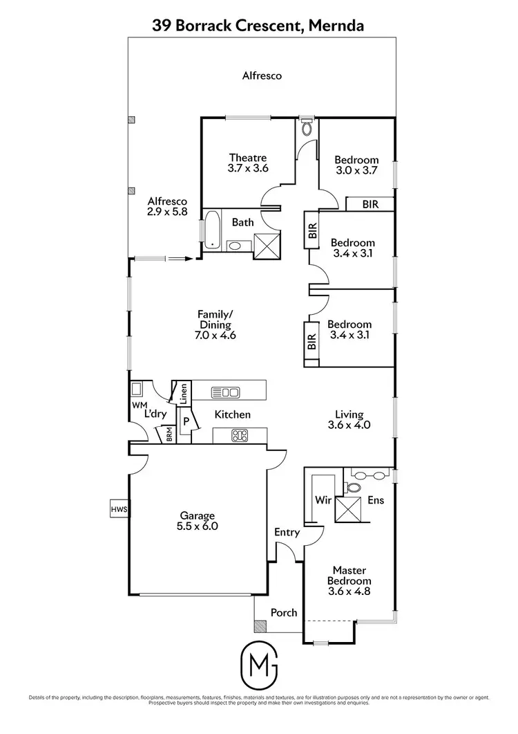 Floorplan of Homely house listing, 39 Borrack Crescent, Mernda VIC 3754