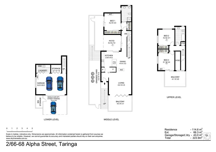 Floorplan of Homely townhouse listing, 2/66-68 Alpha Street, Taringa QLD 4068