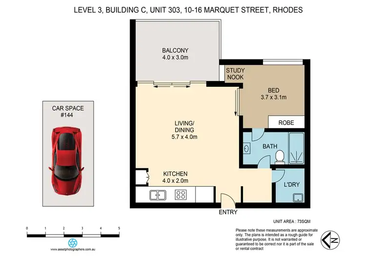 Floorplan of Homely apartment listing, C303/10-16 Marquet Street, Rhodes NSW 2138
