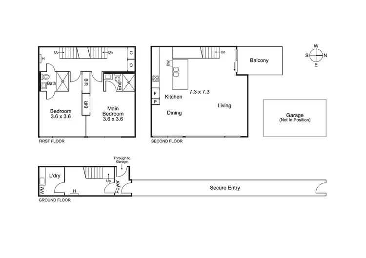 Floorplan of Homely townhouse listing, 3/53 Barry Street, South Yarra VIC 3141