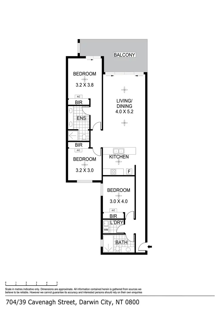 Floorplan of Homely apartment listing, 704/39 Cavenagh Street, Darwin City NT 800