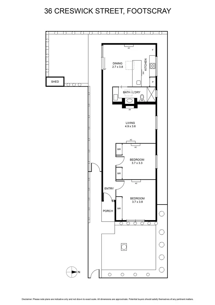Floorplan of Homely house listing, 36 Creswick Street, Footscray VIC 3011