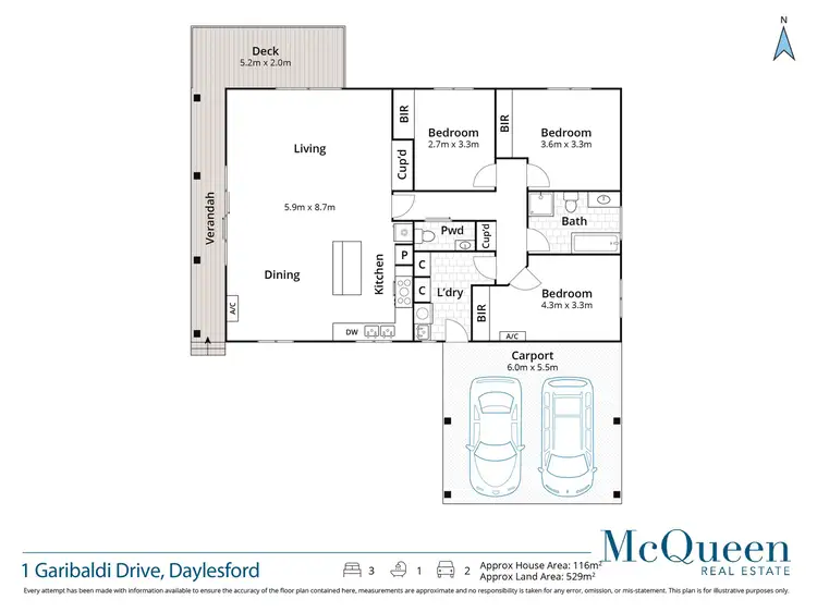 Floorplan of Homely house listing, 1 Garibaldi Drive, Daylesford VIC 3460