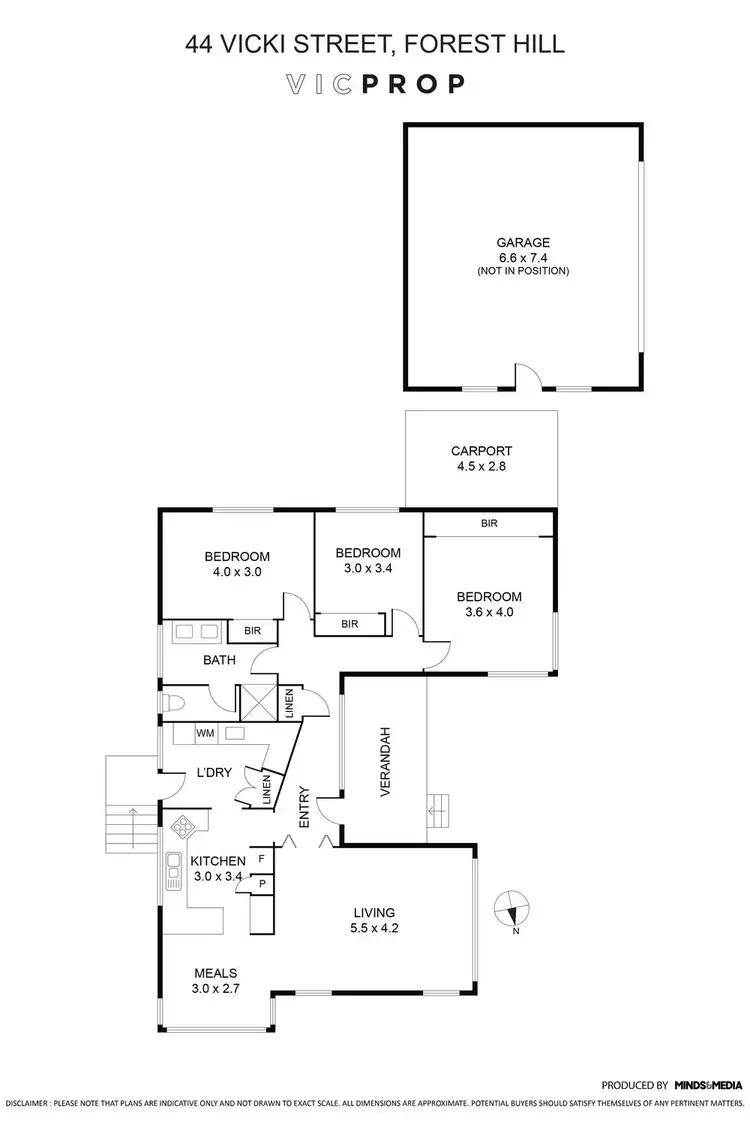Floorplan of Homely house listing, 44 Vicki Street, Forest Hill VIC 3131
