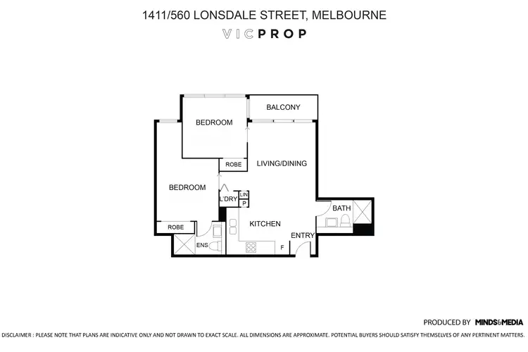 Floorplan of Homely apartment listing, 1411/560 Lonsdale Street, Melbourne VIC 3000