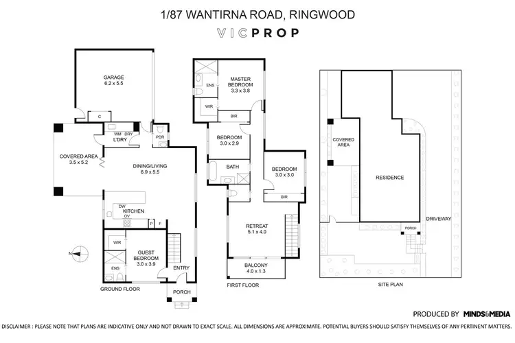 Floorplan of Homely townhouse listing, 1/87 Wantirna Road, Ringwood VIC 3134