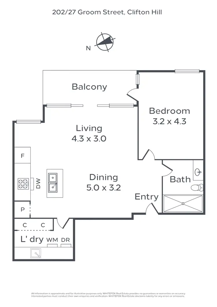Floorplan of Homely apartment listing, 202/27 Groom Street, Clifton Hill VIC 3068
