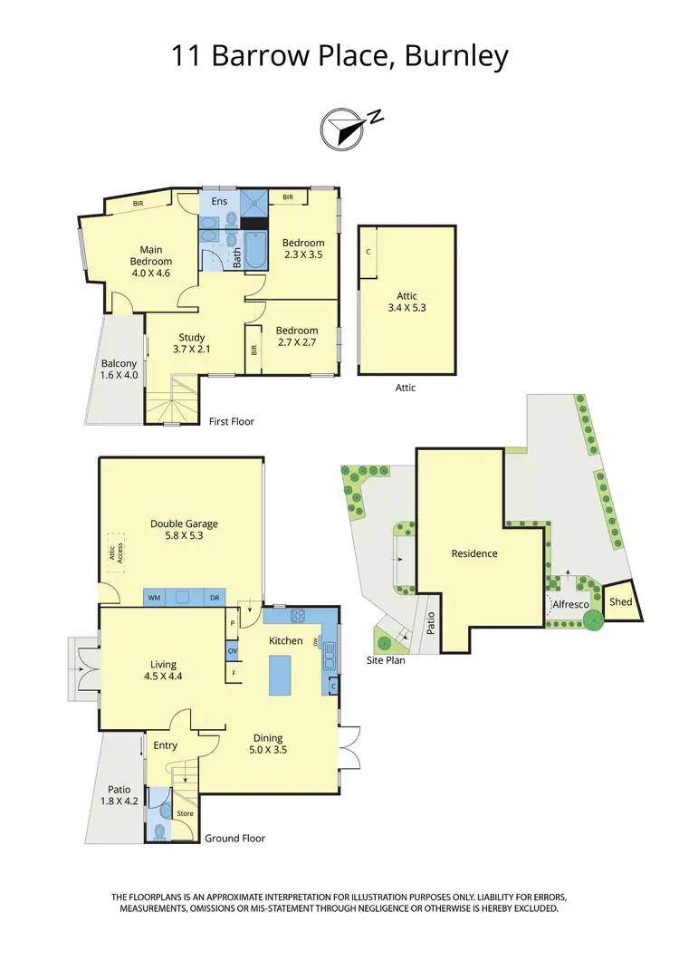 Floorplan of Homely townhouse listing, 11 Barrow Place, Burnley VIC 3121