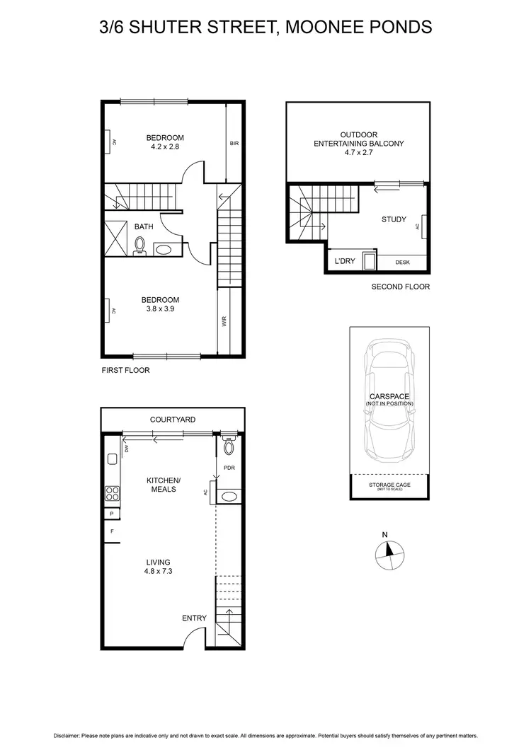 Floorplan of Homely townhouse listing, 3/6 Shuter Street, Moonee Ponds VIC 3039