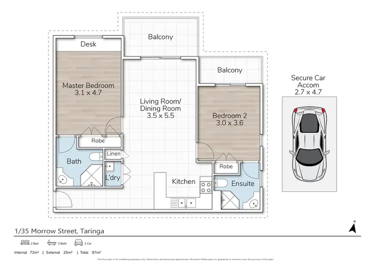 Floorplan of Homely unit listing, 1/35 Morrow Street, Taringa QLD 4068